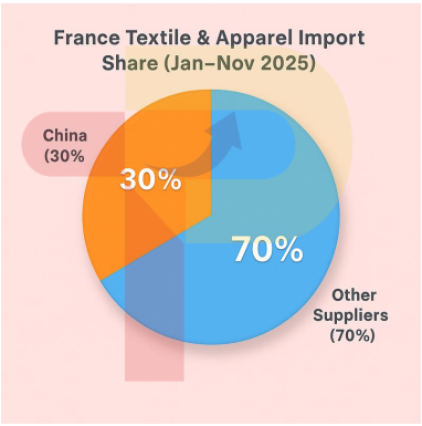 France's Textile Import Share (Jan-Nov 2025)