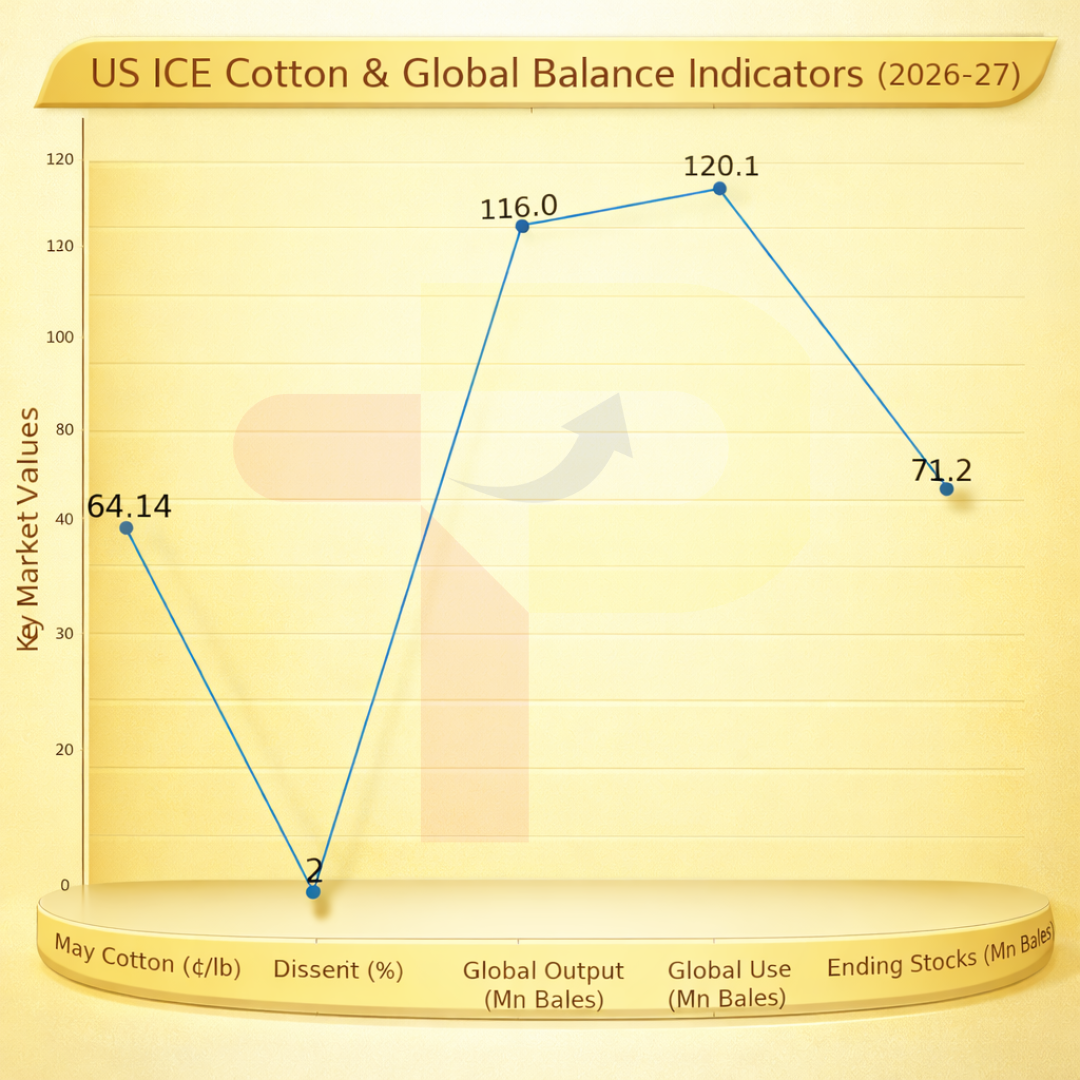 US: ICE Cotton Settles at 64.14 cents as Global Supply Tightens