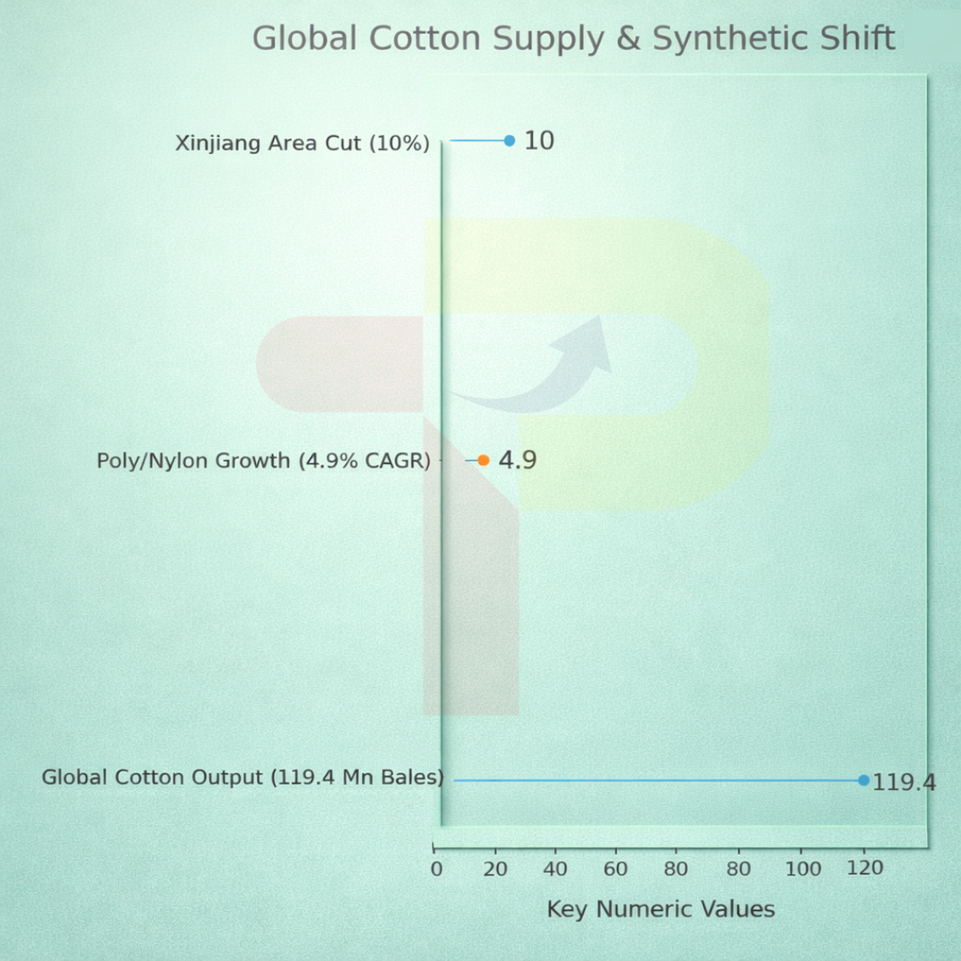 US Cotton Output Cut to 119.4 Million Bales