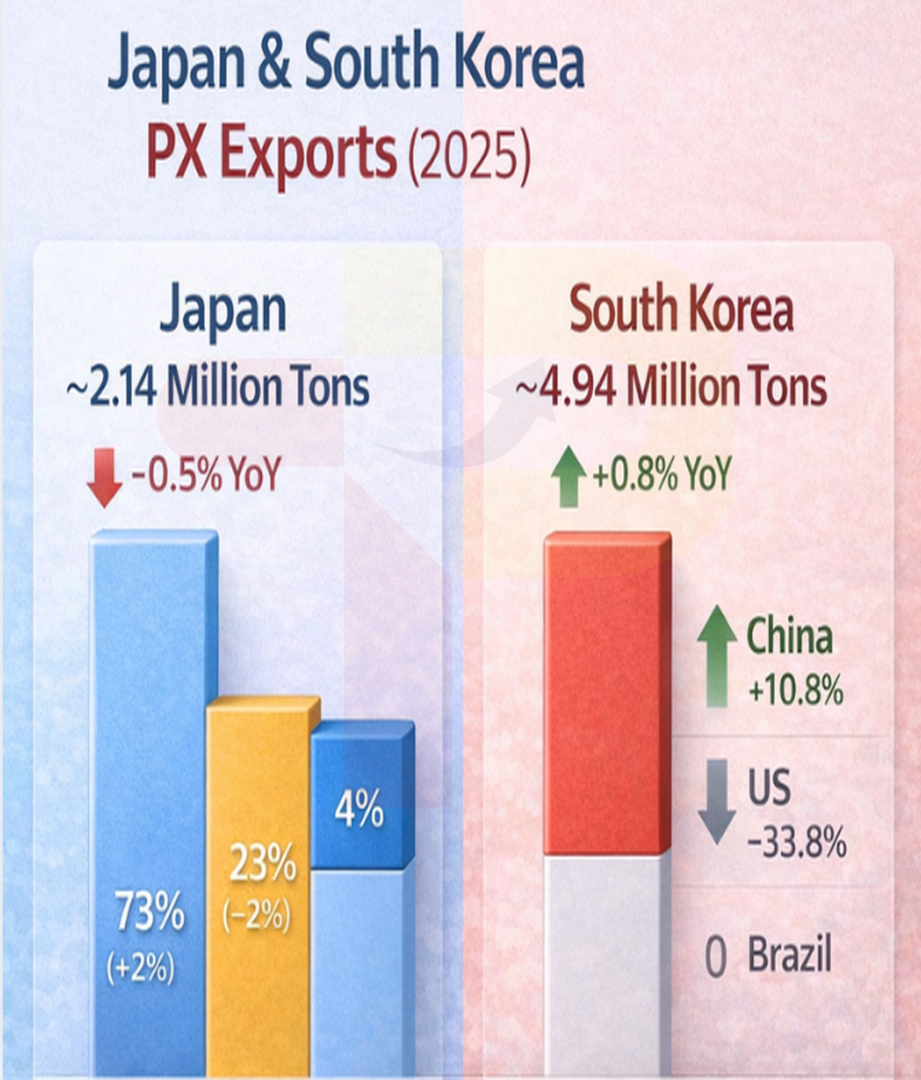 Japan & South Korea PX Exports Hold Steady in 2025, China Demand Drives Shift