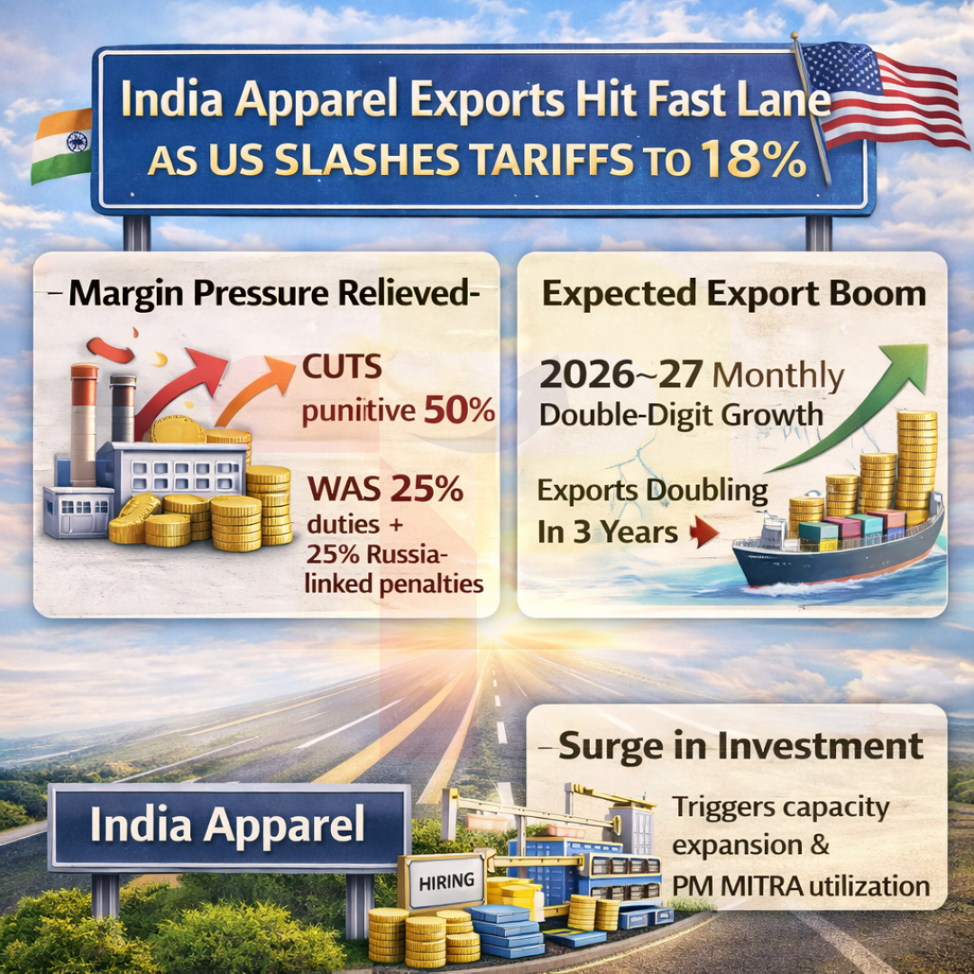 India Apparel Exports Hit Fast Lane as US Slashes Tariffs to 18%