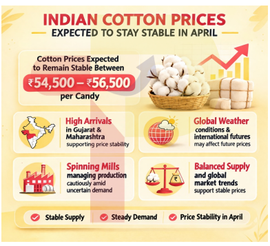 Indian Cotton Prices Expected to Stay Stable in April